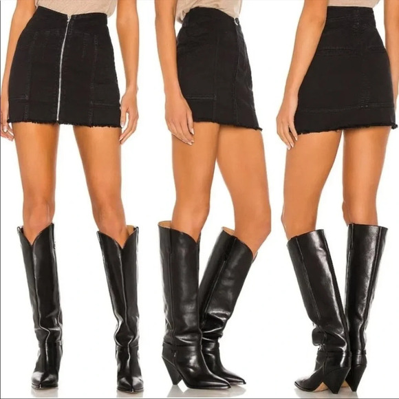 IRO Binda denim mini skirt